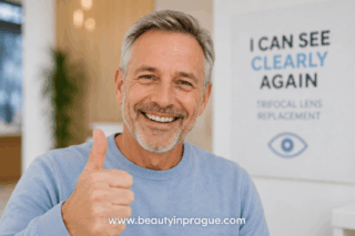 UK patient after trifocal lens replacement surgery abroad in Prague review, Czech republic