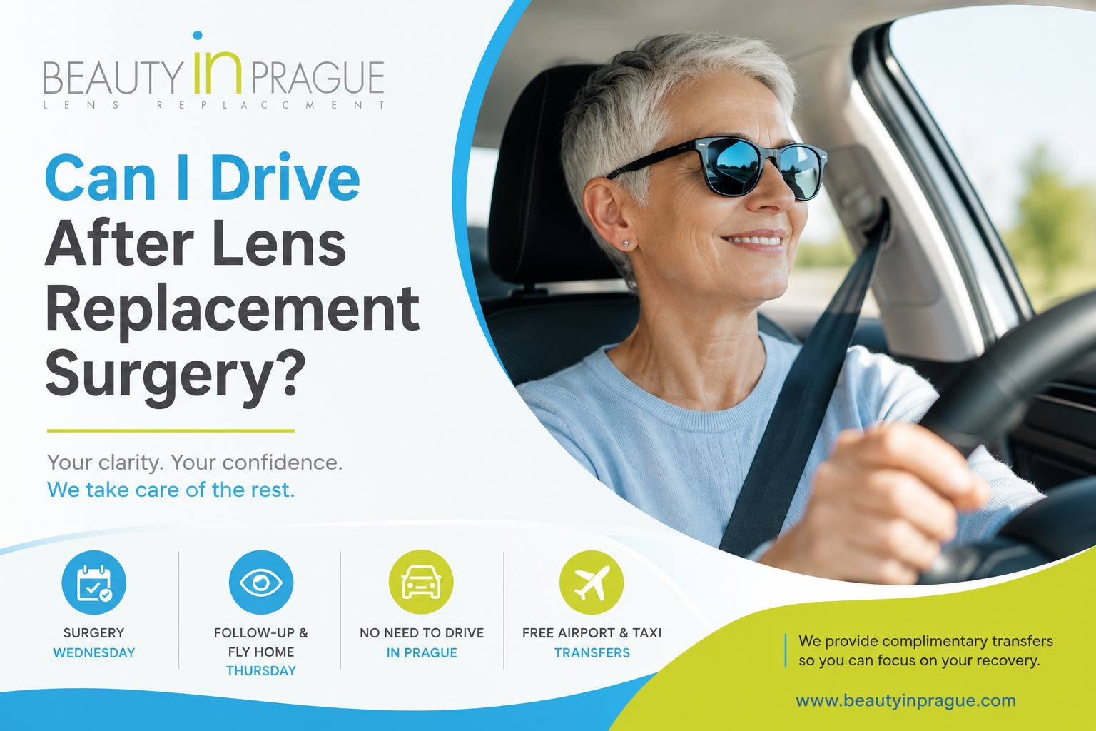 Can I Drive after Lens Replacement surgery and Cataract surgery - www.beautyinpraygue.com RLE abroad in Prague, Czech republic